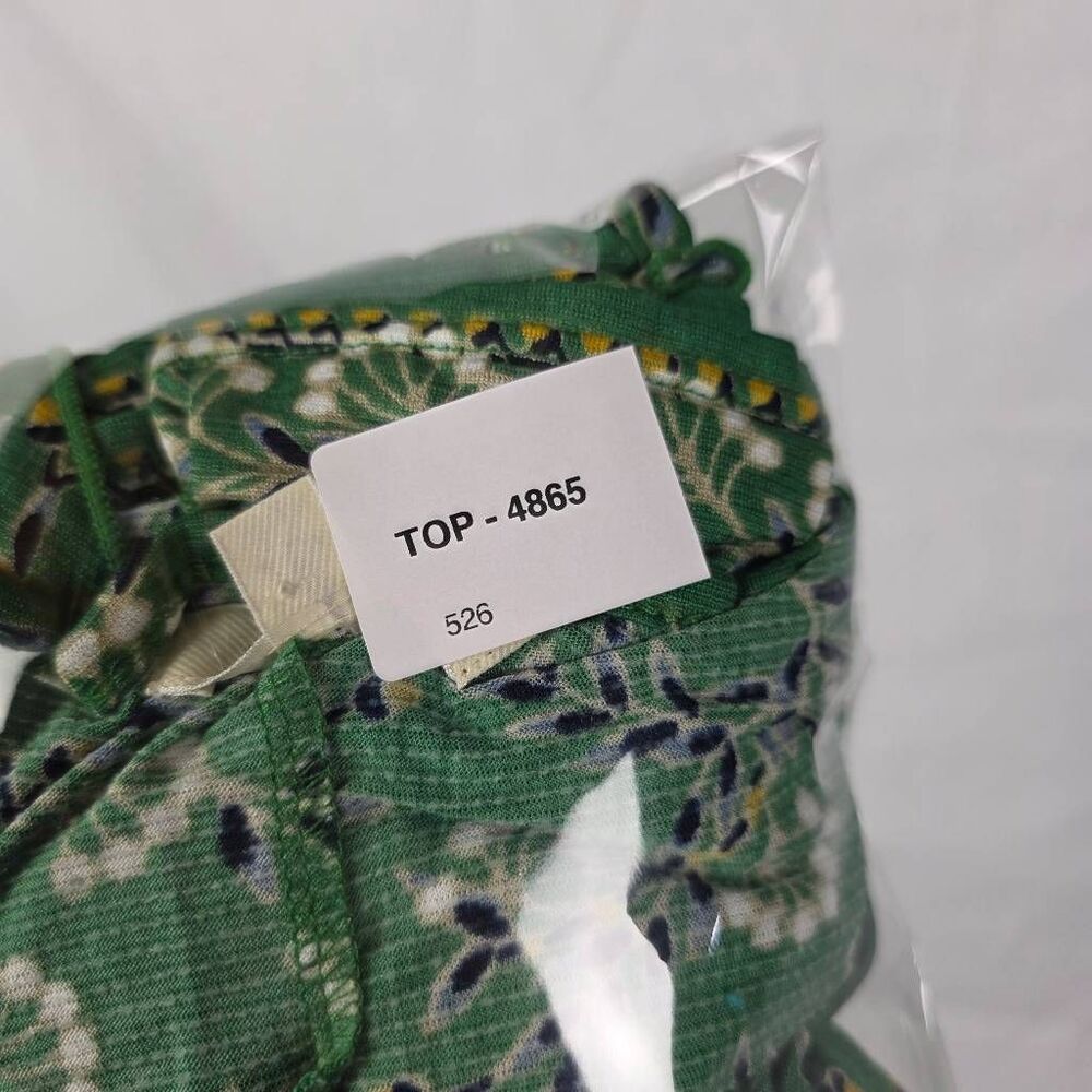 Max Studio 3X Green Floral Tiered Ruffle Sleeve Dress - Picture 8 of 8